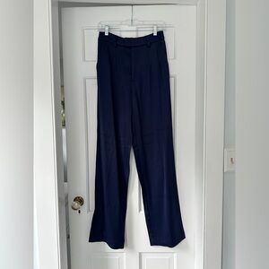 NWOT Scotch & Soda Dark Navy Blue Wide Straight Leg Chino Trousers in Size Small